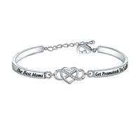 Grandma Bracelet New Grandma Gift The Best Moms Get Promoted to Nana/Gigi/Mimi/Yaya/Granny/Grammy Infinity Heart Bracelet Baby Announcement Gifts (Lola)