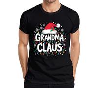 Grandma Claus Grandma Christmas Fairy Lights Snowflakes Gift Men's T-Shirt, black, M