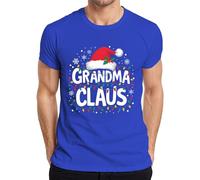 Grandma Claus Grandma Christmas Fairy Lights Snowflakes Gift Men's T-Shirt, blue, L