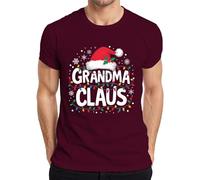 Grandma Claus Grandma Christmas Fairy Lights Snowflakes Gift Men's T-Shirt, burgundy, XL
