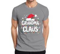 Grandma Claus Grandma Christmas Fairy Lights Snowflakes Gift Men's T-Shirt, gray, 3XL