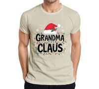 Grandma Claus Grandma Christmas Fairy Lights Snowflakes Gift Men's T-Shirt, natural, L