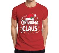 Grandma Claus Grandma Christmas Fairy Lights Snowflakes Gift Men's T-Shirt, red, 3XL