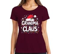 Grandma Claus Grandma Christmas Fairy Lights Snowflakes Gift Women's T-Shirt, burgundy, 3XL