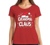 Grandma Claus Grandma Christmas Fairy Lights Snowflakes Gift Women's T-Shirt, red, S