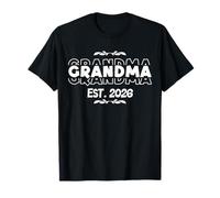 Grandma Est 2026 Retro Stacked Font Floral Graphic Tee T-Shirt