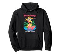 Grandma Flamingo Funny Grandmingo Tropical Grandma Pullover Hoodie