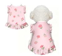 Grandma Floral Apron S Pet Apparel for Small Dogs-Cute Summer Outfit for Puppy, Soft Breathable Pet Clothes for Cat