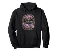 Grandma Floral Hummingbird Peony Hydrangea Tea Cup Pullover Hoodie