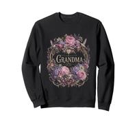 Grandma Floral Hummingbird Peony Hydrangea Tea Cup Sweatshirt