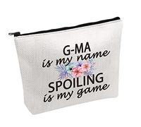 Grandma G-ma Gift G-ma Is My Name Spoiling Is My Game Best G-ma Ever Cosmetic Make Up Storage Bag Gift (G-ma Bag)