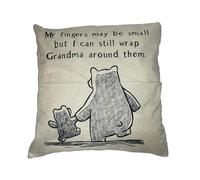 Grandma Gift Cushion Cover 45cm X 45cm Chrsitmas Gift for Grandma Cushion. Cover Only. Cushion Cover with quote: My Fingers my be small, But i can still wrap Grandma around them