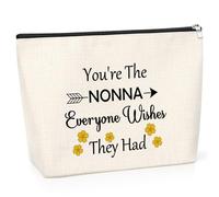 Grandma Gift for Women Best Nonna Ever Makeup Bag Retirement Gifts for Grandmother from Granddaughter Cosmetic Pouch Birthday Christmas Mother's Day Presents for Nana Gigi Mimi Zipper Makeup Bag