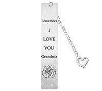 Grandma Gift from Grandchildren Grandmother Bookmark from Granddaughter Grandson Birthday Mother's Day Gifts for Grandma Remember I Love You Grandma Book Lover Gifts