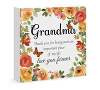 Grandma Gifts Birthday Gifts for Grandma Mothers Day Gifts Engraved Wooden Block Sign Desk Decor Sign for Grandma from Grandkids Thanksgiving Christmas for Grandma Grandmother Nana