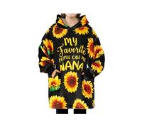 Grandma Gifts for Women, Wearable Blanket Hoodie, Oversized Flannel Hooded Blanket Sweatshirt, Plush, Cozy, Warm, Soft, and Fuzzy Hoodie, One Size, for Birthday Christmas