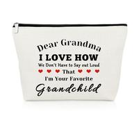 Grandma Gifts from Grandchildren Makeup Bag Grandma Birthday Gifts Grandmother Gift Christmas Mother's Day Gift for Grandma Cosmetic Bag Nana Gift from Grandson Granddaughter Travel Makeup Pouch