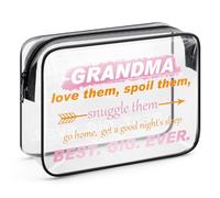 Grandma Gifts from Grandkids PVC Makeup Bag Mothers Day Gifts Clear Cosmetic Bag Gigi Mimi Nana Granny Thanksgiving Christmas Birthday Gifts Grandma Retirement Gift Nana from Granddaughter Grandson
