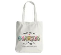 Grandma Gifts Grammie Tote Bag from Granddaughter Beach Bag Book Shopping Reusable Grocery Bags for Women Female Mom Nana Grandmother Birthday Mothers Day Christmas Anniversary Appreciation Gifts