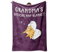 Grandma Gifts, Grandma Birthday Gifts, Flannel Blanket Grandmas Gift for Mothers Day Thanksgiving Christmas, Soft Throw Blankets for Grandmas, 50" x 60" Purple