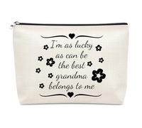 Grandma Gifts Makeup Bag Grandma Birthday Gifts from Grandchildren Granddaughter Great Grandmother Gift Ideas Mothers Day Christmas Birthday Gift for Grandmas Grandmother Nana Cosmetic Bag
