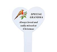 Grandma Glass Christmas Memorial Photo Frame Bauble Hanger - Xmas Plaque Verse Graveside