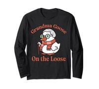 Grandma Goose On The Loose Funny Nana Mimi Animal Women Long Sleeve T-Shirt