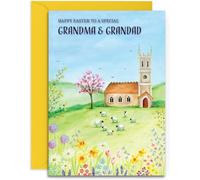 Grandma & Grandad Happy Easter Card - A5 Size with Envelope