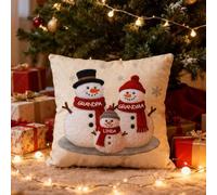 Grandma Grandmpa Grandkids Snowman Together - Personalized Pillow, Custom Snowman Family Name Pillowcase, Christmas Grandma Grandkids Personalized Pillow, Gifts for Grandparents, Family