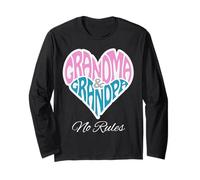 Grandma Grandpa Heart No Rules Loving Family Long Sleeve T-Shirt
