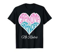Grandma Grandpa Heart No Rules Loving Family T-Shirt