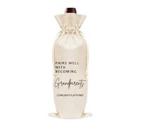 Grandma Grandparent Pregnancy Announcement Gift for Grandparents Wine Bottle Bag