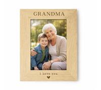 Grandma I Love You Photo Frame 4x6, Engraved Wooden Picture Frame for Grandma, Mothers Day Gift from Grandchildren, Granny Nanny Nana Birthday Gift, Grandparent Keepsake Frame (Portrait)