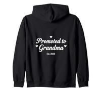 Grandma In 2026 Heart Script Family Announcement Design Zip Hoodie