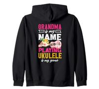 Grandma Is My Name Playing Ukulele Is My Game Player Zip Hoodie