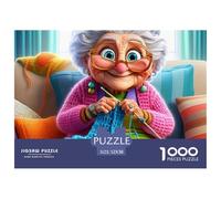 Grandma Knitting Joy High Grade Cardboard Fun Challenging Game, Perfect for Relaxing After Work And Busy Days 52x38cm/1000pcs