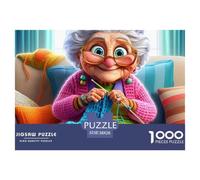 Grandma Knitting Joy Strong Cardboard Material Fun Interactive Activity, for Birthdays And Festival Celebrations 38x26cm/1000pcs