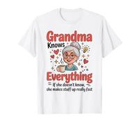 Grandma Knows Everything Funny Grandparent Family Nonna T-Shirt