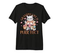 Grandma Life is Purr-FECT Knitting Cat Kittens Lover Premium T-Shirt