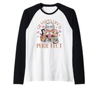 Grandma Life is Purr-FECT Knitting Cat Kittens Lover Raglan Baseball Tee