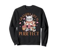 Grandma Life Is Purr-fect Knitting Cat Kittens Lover Sweatshirt