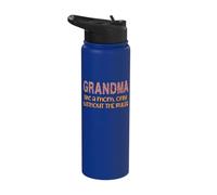 Grandma Like a Mom But Without The Rules Women Flowers Stainless Steel Insulated Water Bottle