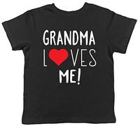Grandma Loves Me Kids Short Sleeve T-Shirt Black