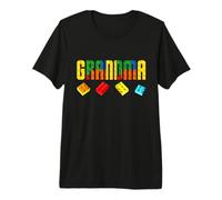 Grandma Master Builder Building Blocks Birthday Family Women Premium T-Shirt