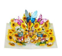 Grandma Nan Birthday Card | Nanny Nanna Nannie Pop Up 3D Mothers Day Anniversary Thank You Thinking of You for Women Mom Grandma (Size 15x20 cm - Sunflower butterflies)