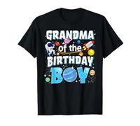 Grandma Of The Birthday Boy Astronaut Space Planets Birthday T-Shirt