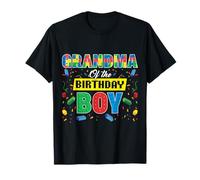 Grandma of The Birthday Boy Brick Buiilder Kids Birthday T-Shirt