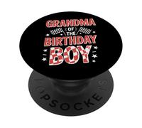 Grandma Of The Birthday Boy Checkered Flag Racing PopSockets Adhesive PopGrip