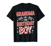 Grandma of The Birthday Boy Checkered Flag Racing T-Shirt