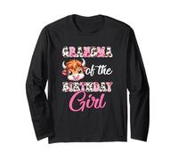 Grandma of The Birthday Girl Highland Cow Farm 1St Birthday Long Sleeve T-Shirt
